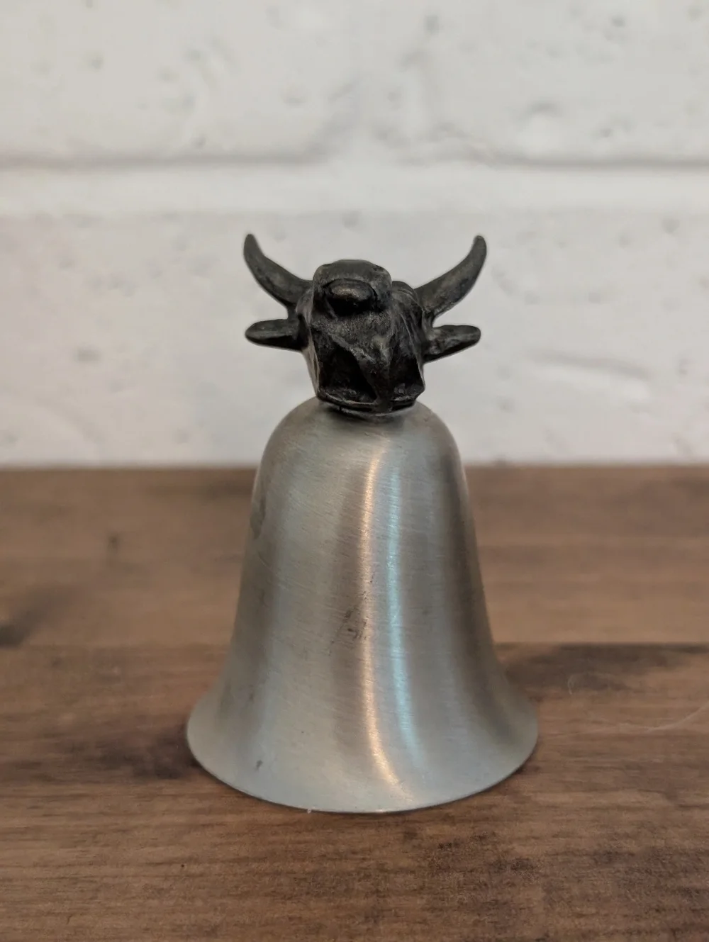 1970's Towle Pewter Bull Cow Longhorn Shot Glass Cup 2 3/4 Inches Tall‎